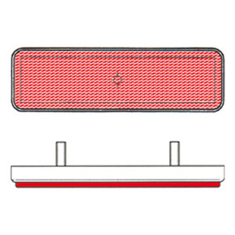 V PARTS Retro-reflector Rectangular 96x27mm Red