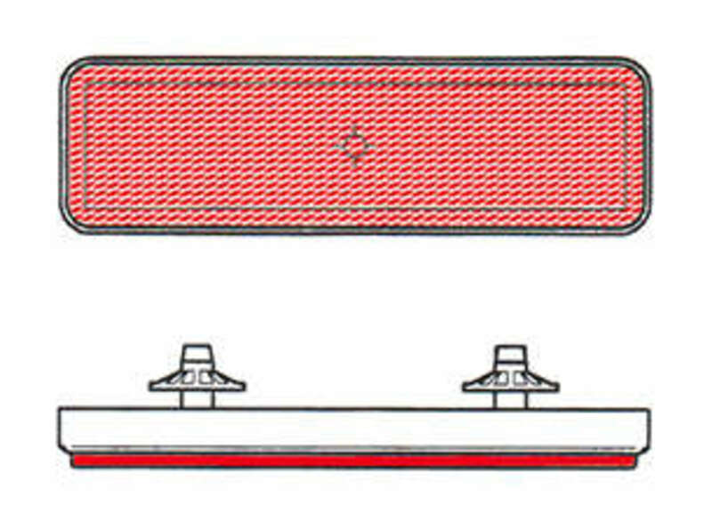 V PARTS red rectangular retro-reflector