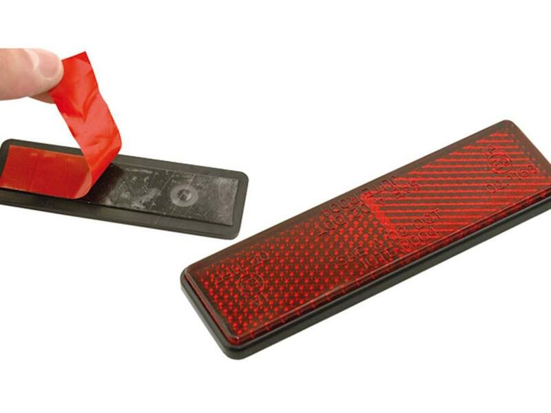 V PARTS 91x21 Rectangular Reflector Red - with Tape