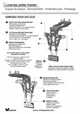 V PARTS License Plate Holder Black Kawasaki Ninja 400