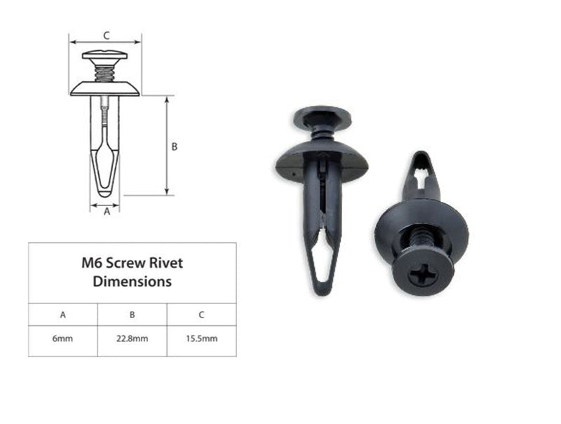 BOLT M6 Nylon Rivet 10 pieces