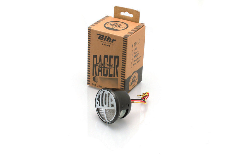 Bihr Dum-Dum clear LED street legal black vintage rear light