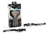 V PARTS Foldable Levers 177mm CNC Black/Aluminum Screws with Adapters by Pair Yamaha