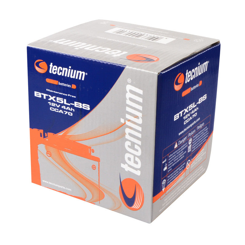 TECNIUM Battery Maintenance Free with Acid Pack - BTX5L-BS