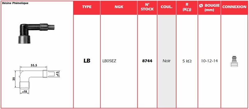 NGK Spark Plug Cap - LB05EZ