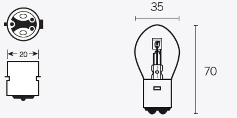 TECNIUM B35 Light Bulbs 12V 35/35W - x10