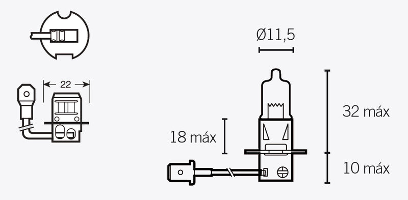 V PARTS H3 Light Bulbs 12V 55W