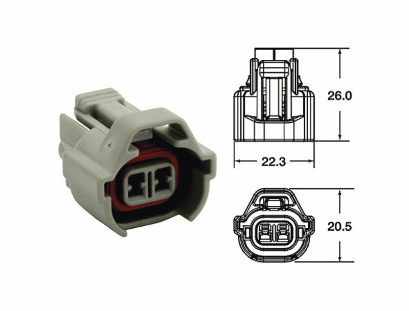 BIHR Female Connector 090 SMTO series OE Type 2 plugs end set Grey - 5pcs