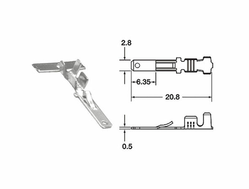 BIHR Male Terminal 110 ML series Ø0,85mm²/1,25mm² - 50pcs