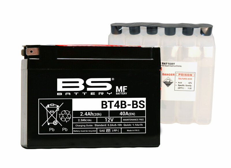 BS BATTERY Battery Maintenance Free with Acid Pack - BT4B-BS