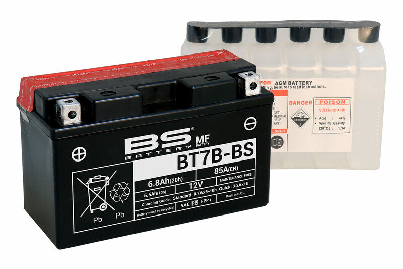BS BATTERY Battery Maintenance Free with Acid Pack - BT7B-BS