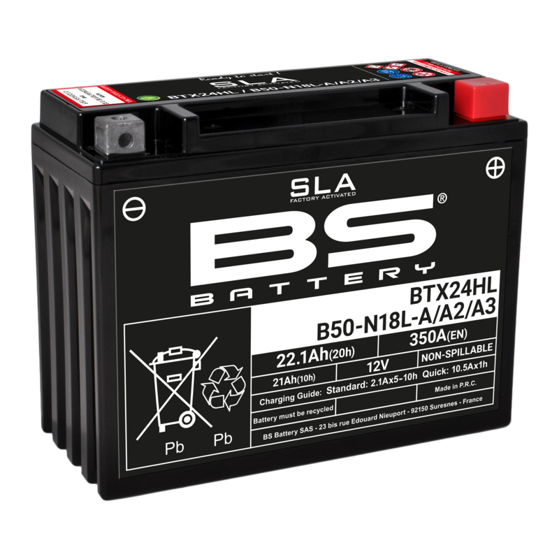 BS BATTERY SLA Battery Maintenance Free Factory Activated - BTX24HL/B50-N18L-A/A2/A3