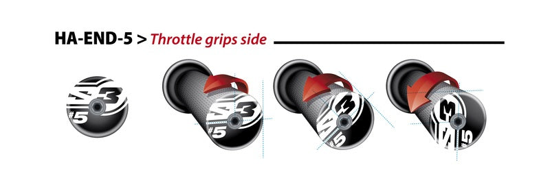 S3 End 5 Bar Ends Ø12mm Red