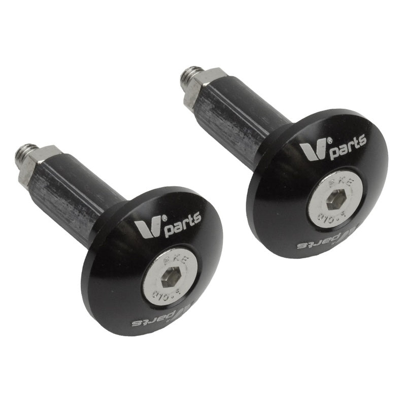 V PARTS Bar Ends Aluminum Ø12-18mm Black