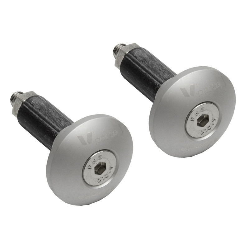 V PARTS Bar Ends Aluminum Ø12-18mm Silver