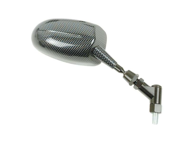 V PARTS F1 Oval Right Adjustable Mirror Universal M10/125 - Carbon (1pc)
