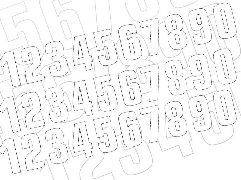 BLACKBIRD Race Number 5 7x5,5cm White Set of 3