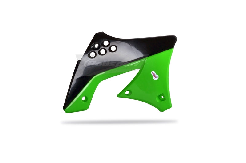 POLISPORT Radiator Covers OEM Color Green/Black Kawasaki KX250F