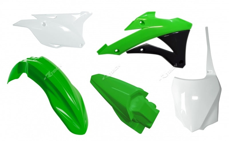 RACETECH Plastic Kit OEM Color Green/White Kawasaki KX85