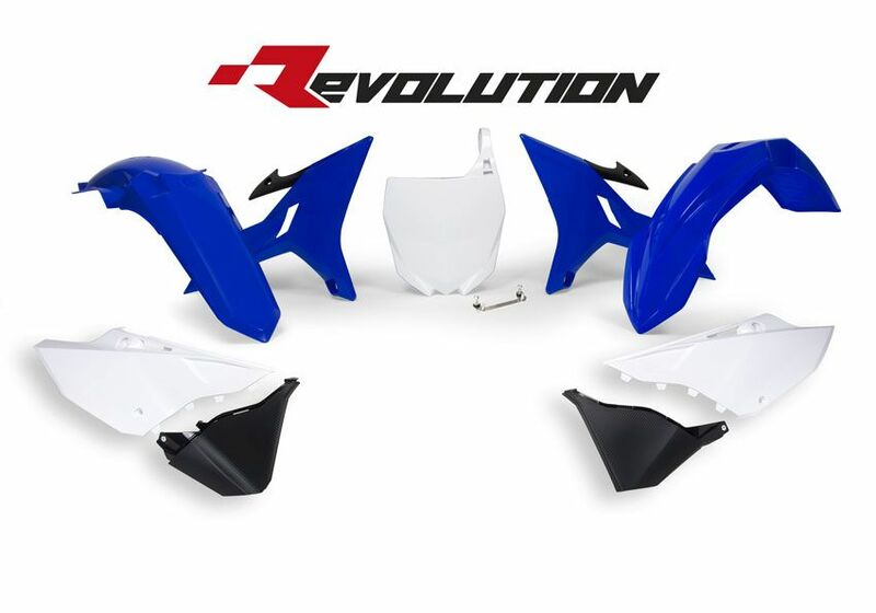RACETECH Revolution Replacement Plastics Kit Blue/White Yamaha YZ125/250