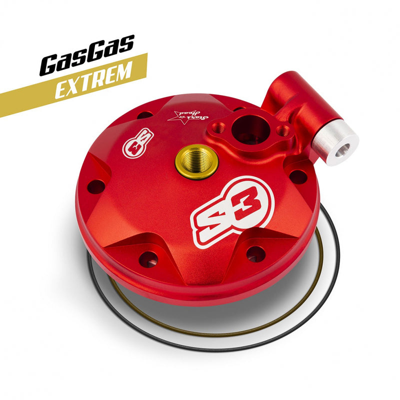 S3 Extreme Enduro Cylinder Head & Insert Kit Low Compression Red Gas Gas