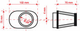BMC Air Filter Tapered Offset-Left Ø50mm - FBPF50-70L