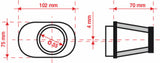 BMC Air Filter Tapered Offset-Right Ø55mm - FBPF55-70R