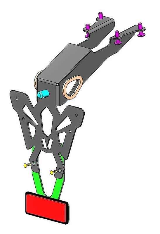 V PARTS Plate Holder Black - Yamaha MT-07 TRACER/MT-09 TRACER