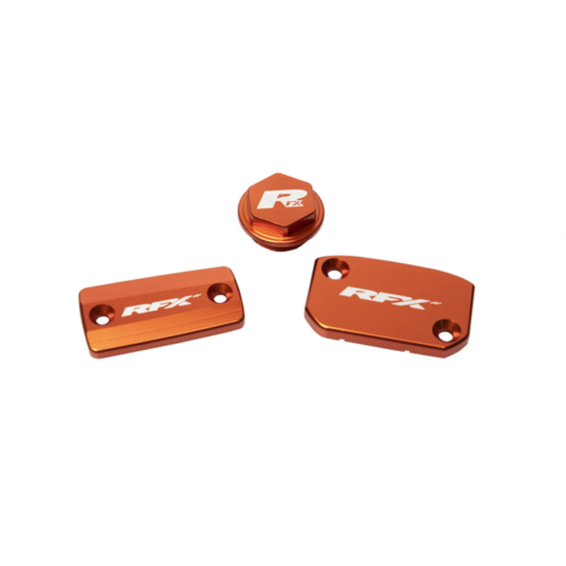 RFX Pro Series Reservoir Cap Kit Kit - Orange / Brembo Brake and Magura Clutch