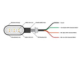 DENALI T3 Switchback M8 LED 2in1 Indicator DRL Combination Body Black / Lens Clear (Pair), Front