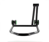 BIHR Home Track Right Single Arm Paddock Stand Matt Black Green Wheels