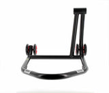 BIHR Home Track Right Single Arm Paddock Stand Matt Black Red Wheels