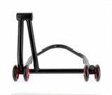 BIHR Home Track Right Single Arm Paddock Stand Matt Black Red Wheels