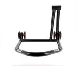 BIHR Home Track Right Single Arm Paddock Stand Matt Black Orange Wheels