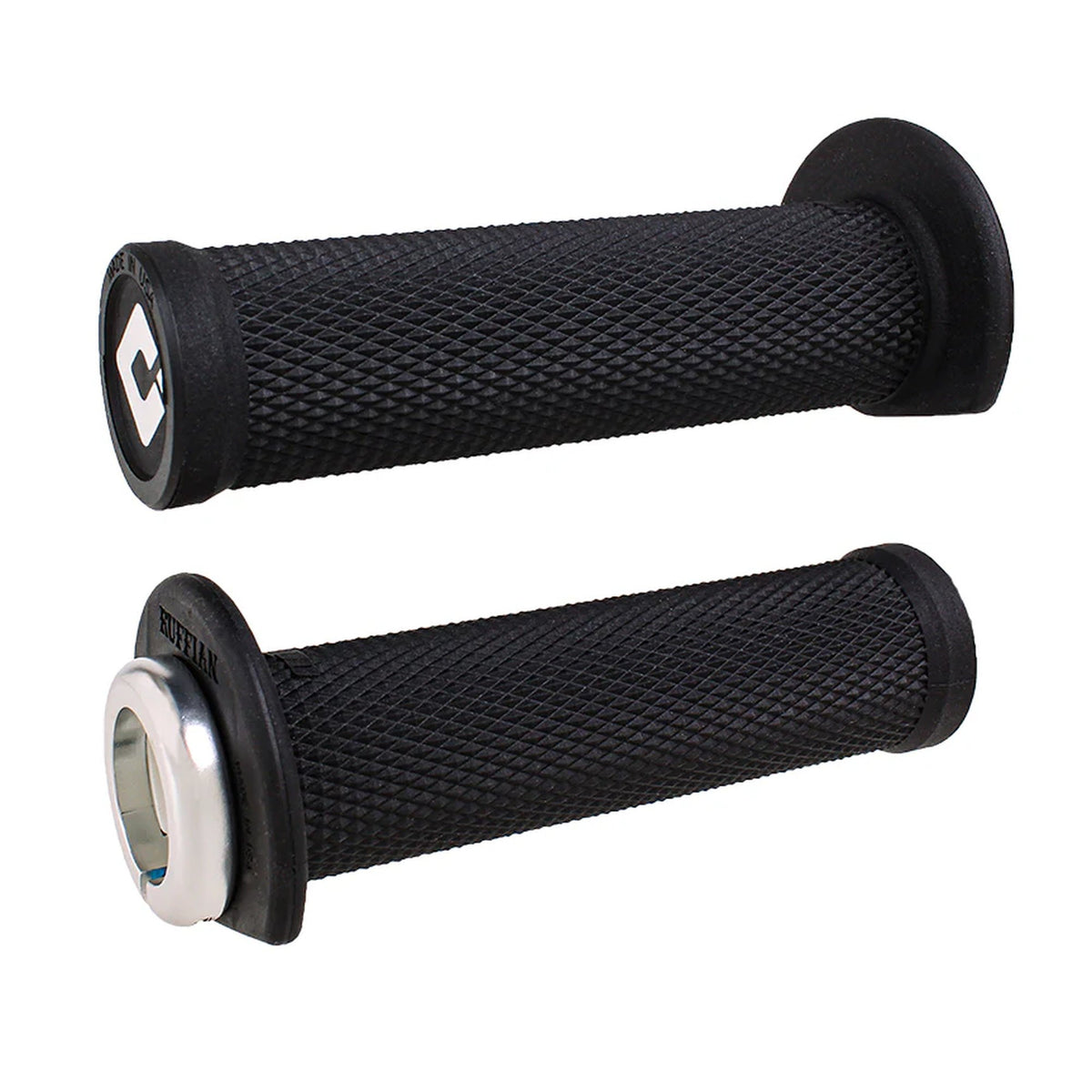 ODI (Single-Clamp) GRIPS RUFFIAN ATV/PWC - V2.1 L/O 125mm ¾ Flg Black w/Silver C