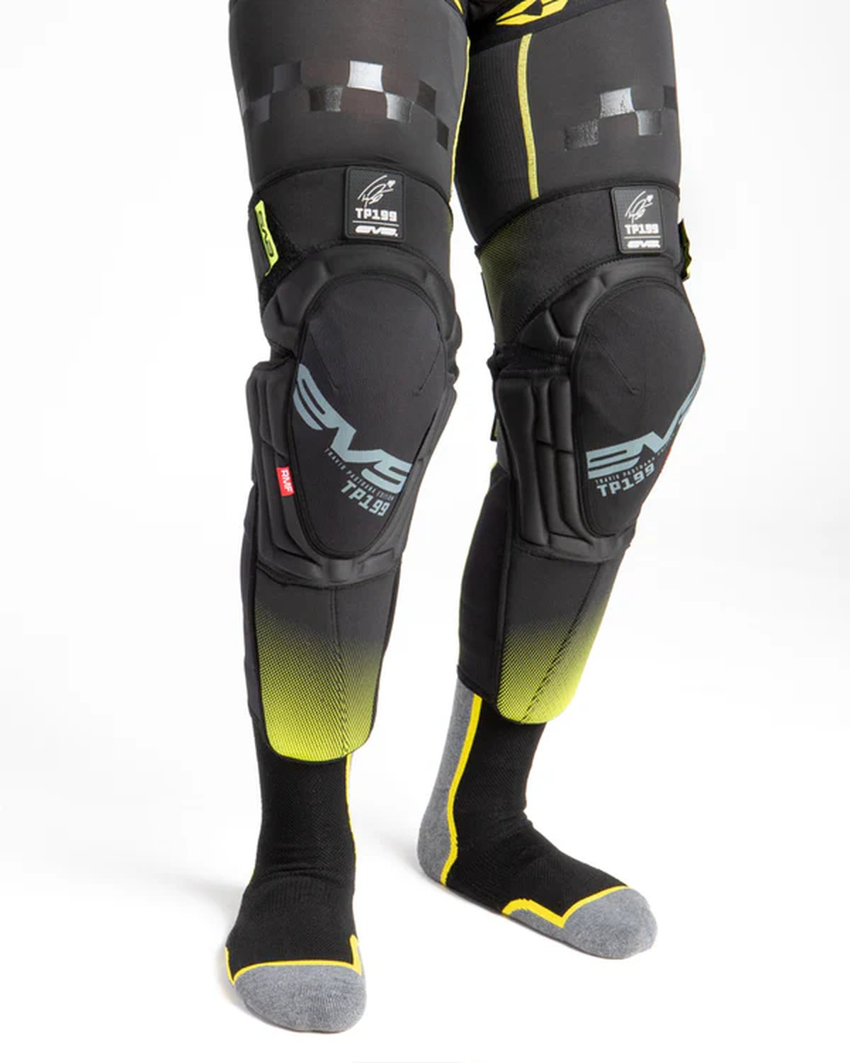 EVS TP199 Knä-/skenbensskydd Svart/Hi Vis, L/XL