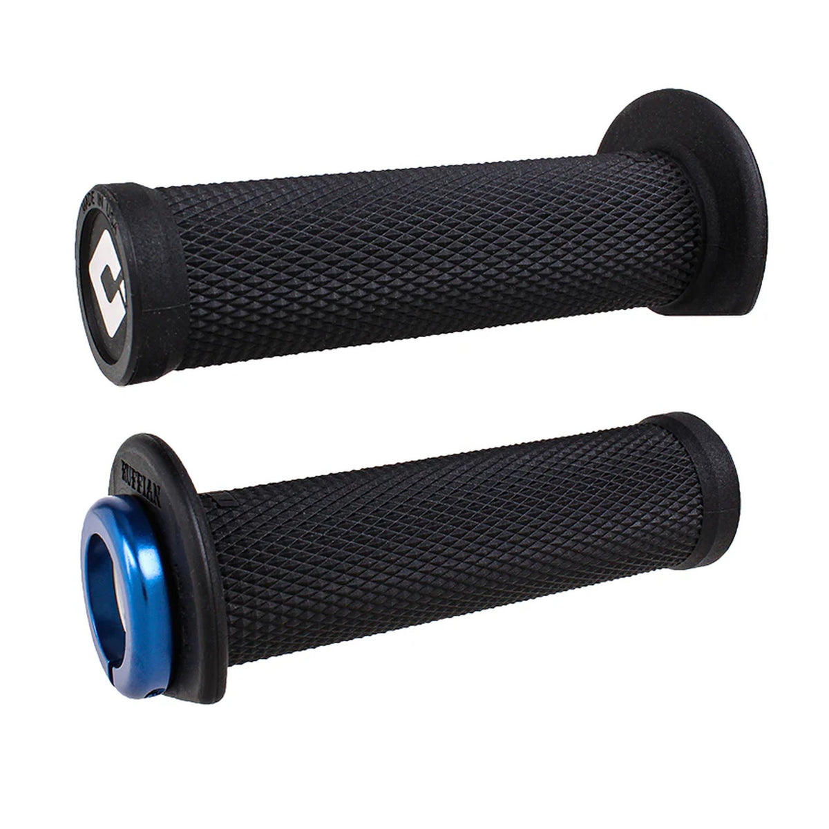ODI (Single-Clamp) GRIPS RUFFIAN ATV/PWC - V2.1 L/O 125mm ¾ Flg Black w/Blue Cla