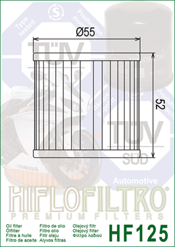 HIFLOFILTRO Oil Filter - HF125