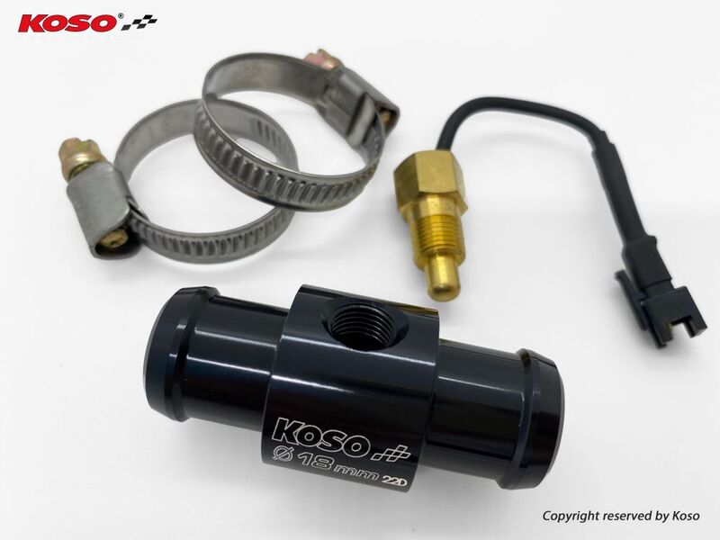 Koso water temperature sensor adapter for Ø18mm hose