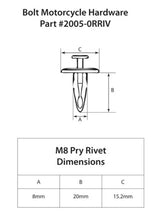 BOLT M8 Nylon Rivet 10 pieces