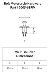 BOLT M6 Nylon Rivet 10 pieces