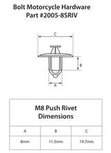 BOLT M8 XL Nylon Rivet 10 pieces