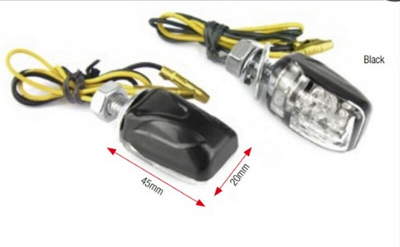 BIHR Shell LED Indicator Body Black / Lens Clear (Pair), Front & Rear