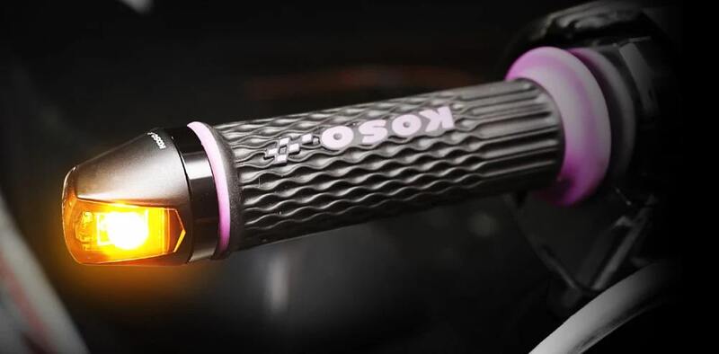 KOSO Knight LED Indicator Body Black / Lens Smoked (1pc), Front & Rear