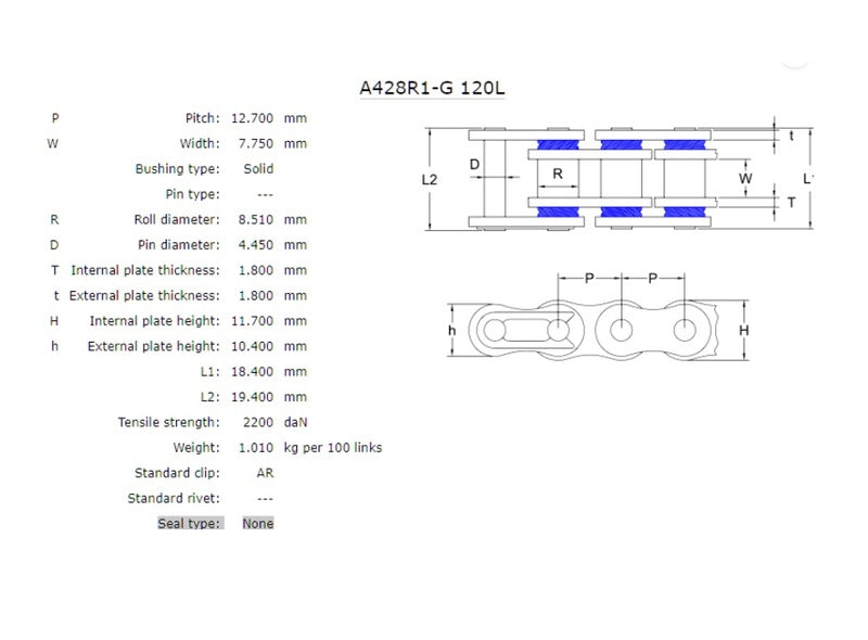AFAM A428R1G Drive Chain 428