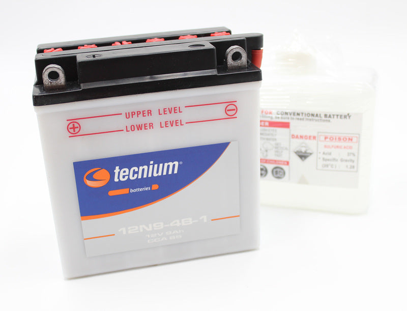 TECNIUM Battery Conventional with Acid Pack - 12N9-4B-1
