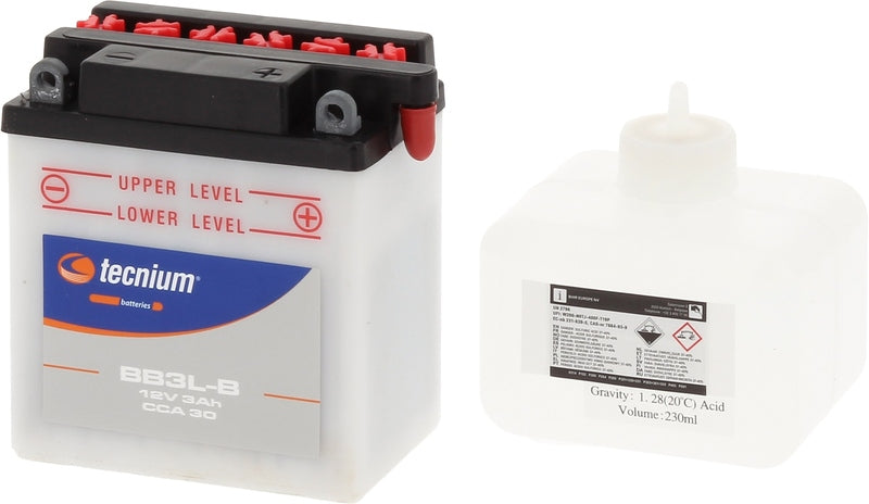TECNIUM Battery Conventional with Acid Pack - BB3L-B