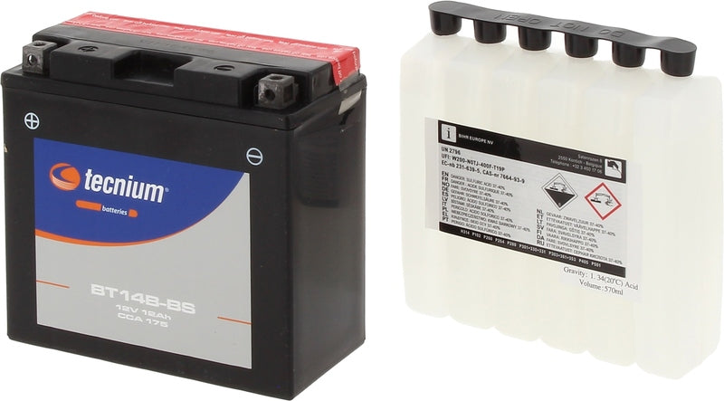 TECNIUM Battery Maintenance Free with Acid Pack - BT14B-BS