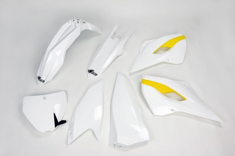 UFO Plastic Kit OEM Color (2014) White/Yellow Husqvarna