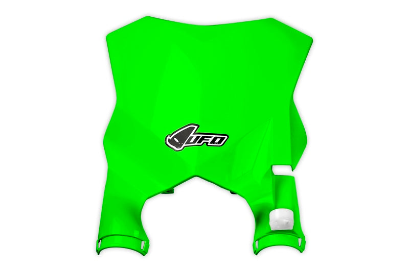 UFO Stadium Front Number Plate Neon Green Kawasaki KX250/450F